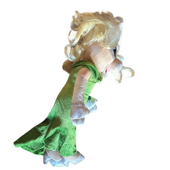 Vintage Disney Store Miss Piggy Plush Doll 20" Green Dress Embroidered Details P - Picture 8 of 14
